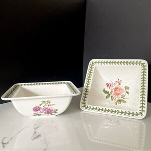 SET of 2 Botanic Roses Salad Bowls 8.25" by Portmeirion